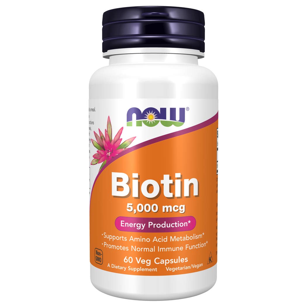 2 Now Foods Biotin, 5000 Mcg, 60 Veg Capsules - الصورة 1