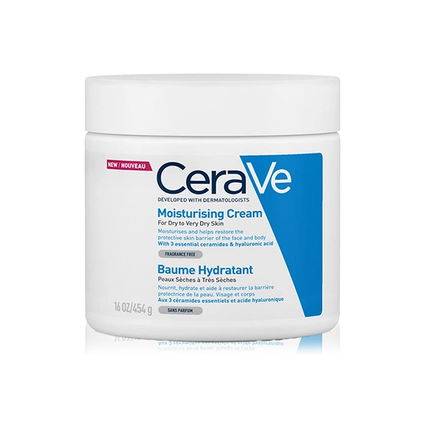 es8 Cerave Moisturizing Cream for Dry Skin with Hyaluronic Acid 454 gm - Image 1