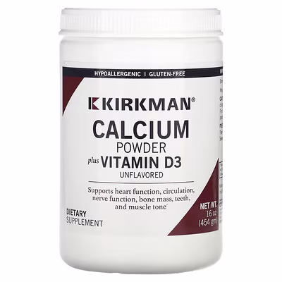 11 Kirkman Labs, Calcium Powder Plus Vitamin D-3, Unflavored, 454 g - الصورة 1