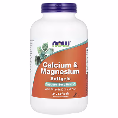 126 NOW Foods, Calcium & Magnesium, 240 Softgels - Image 1