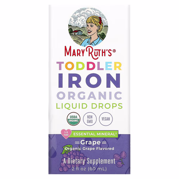 13 MaryRuth's, Toddler Iron Organic Liquid Drops, 1-3 Years, Grape, 3.5 mg, 60 ml - الصورة 1