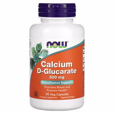 19 NOW Foods, Calcium D-Glucarate, 500 mg, 90 Veg Capsules - Image 1