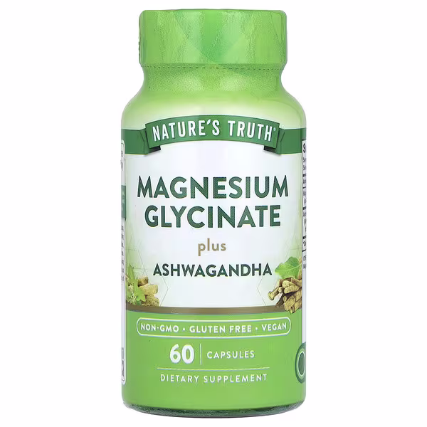 24 Nature's Truth, Magnesium Glycinate Plus Ashwagandha, 60 Capsules - الصورة 1