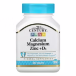 21st Century, Calcium Magnesium Zinc + D3, 90 Tablets