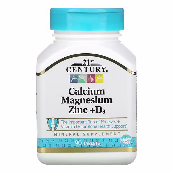 27 21st Century, Calcium Magnesium Zinc + D3, 90 Tablets - الصورة 1