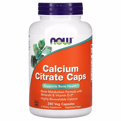 27 NOW Foods, Calcium Citrate Caps, 240 Veg Capsules - Image 1