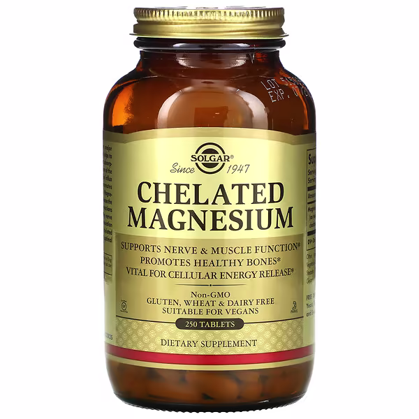 29 Solgar, Chelated Magnesium, 250 Tablets (100 mg per Tablet) - Image 1