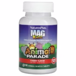 NaturesPlus, MagKidz, Animal Parade, Children's Chewable Magnesium, Cherry, 90 Animal Shaped Tablets