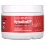 California Gold Nutrition, Beverages, HydrationUP®, Electrolyte Drink Mix with Calcium, Potassium, Vitamin C, and Vitamin E, Fruit Punch, 8 oz (227 g)