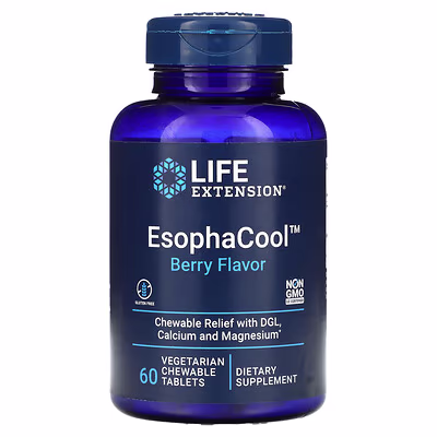 42 Life Extension, EsophaCool, Berry, 60 Vegetarian Chewable Tablets - الصورة 1