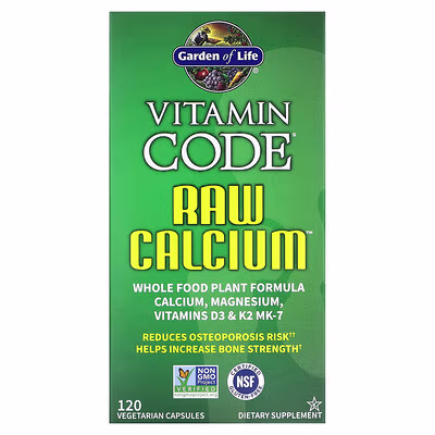 47 Garden of Life, Vitamin Code, RAW Calcium, 120 Vegetarian Capsules - الصورة 1