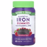 Nature's Truth, Essential Iron + B-Vitamins, Zinc Gummies, Natural Grape, 60 Gummies