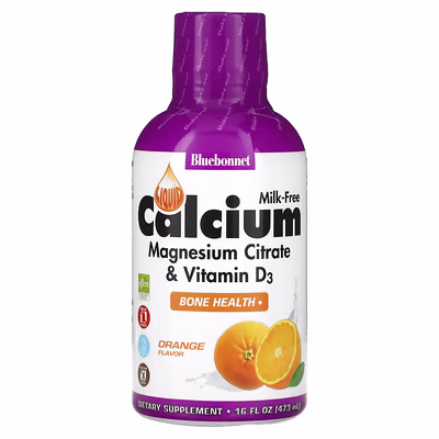 55 Bluebonnet Nutrition, Liquid Calcium Magnesium Citrate & Vitamin D3, Orange , 473 ml - Image 1