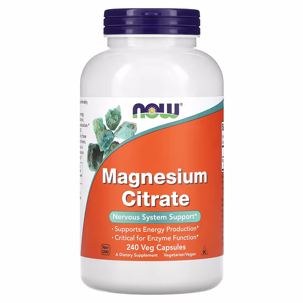 60 NOW Foods, Magnesium Citrate, 240 Veg Capsules - Image 1