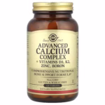 Solgar, Advanced Calcium Complex + Vitamins D3, K2, Zinc, Boron, 120 Tablets