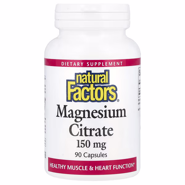 72 Natural Factors, Magnesium Citrate, 150 mg, 90 Capsules - الصورة 1