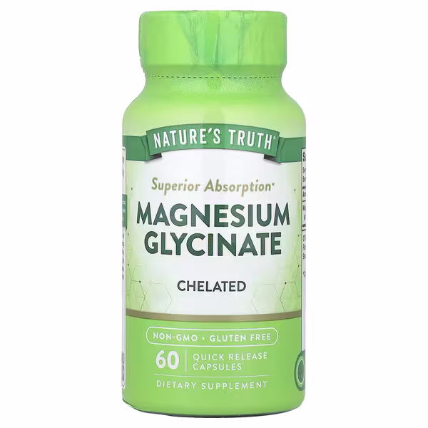 72 Nature's Truth, Magnesium Glycinate, Chelated, 60 Quick Release Capsules ,100 mg per Capsule - Image 1