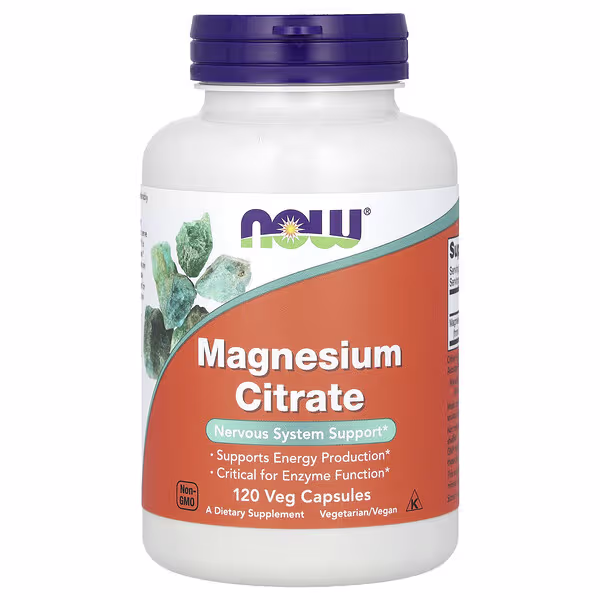 77 NOW Foods, Magnesium Citrate, 120 Veg Capsules - الصورة 1