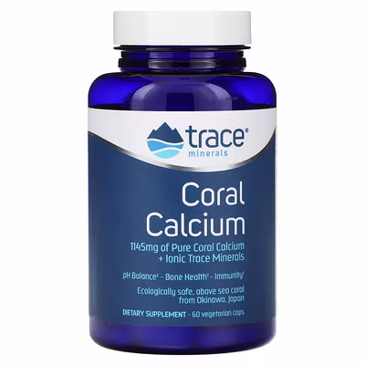 8 (1) Trace, Coral Calcium + Iconic Trace Minerals, 60 Vegetarian Caps - Image 1