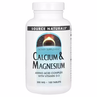 8 Source Naturals, Calcium & Magnesium, 100 Tablets - الصورة 1
