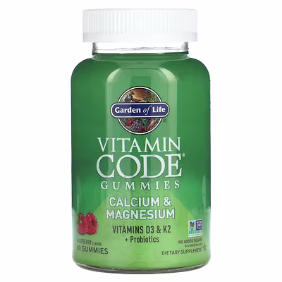 8 Garden of Life, Vitamin Code Gummies, Calcium & Magnesium, Raspberry, 60 Gummies - Image 1