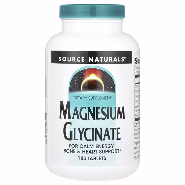 8 Source Naturals, Magnesium Glycinate , 180 Tablets - Image 1