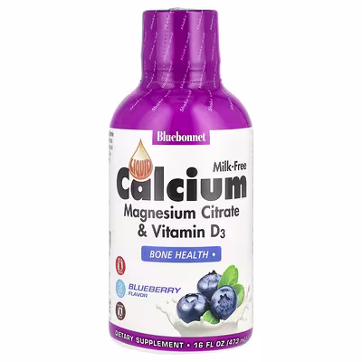 81 Bluebonnet Nutrition, Liquid Calcium Magnesium Citrate & Vitamin D3, Blueberry, 16 fl oz (473 ml) - الصورة 1