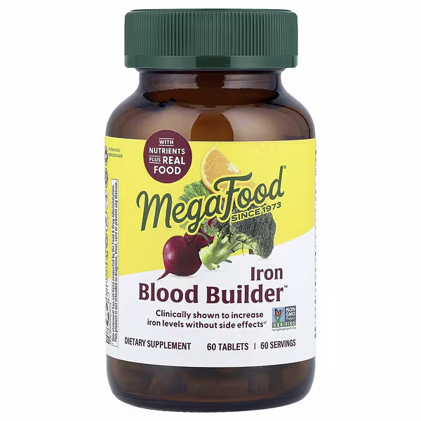 89 MegaFood, Blood Builder™, Iron, 60 Tablets - الصورة 1