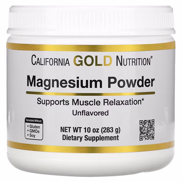 97 California Gold Nutrition, Magnesium Powder Beverage, Unflavored, 10 oz (283 g) - Image 1