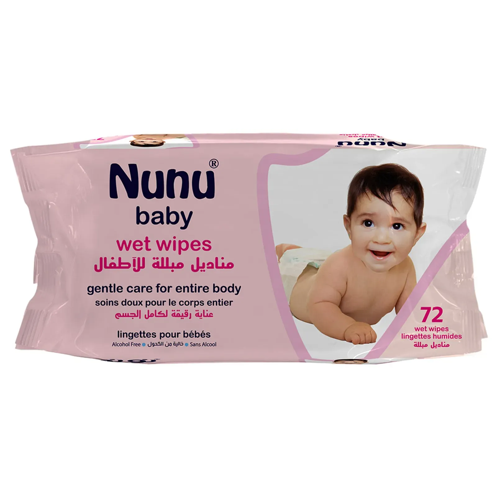 imgi_154_cGF0aD0lMkZtZWRpYSUyRmNhdGFsb2clMkZwcm9kdWN0JTJGMjExMDMwLTEuanBnJmZpdD1jb3ZlciZ3aWR0aD0xNjAw Nunu - Baby Wipes - Pink - 72 pcs - Image 1