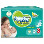 BabyJoy - Compressed Diamond Pad Diaper, Size 3, Medium, 6-12 kg, Jumbo Box - 104 Pcs