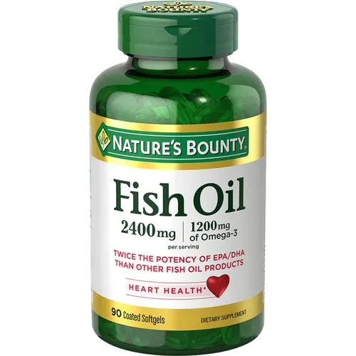 imgi_34_image Nature's Bounty Fish Oil Odorless 2400 Mg 90 Softgels - Image 1