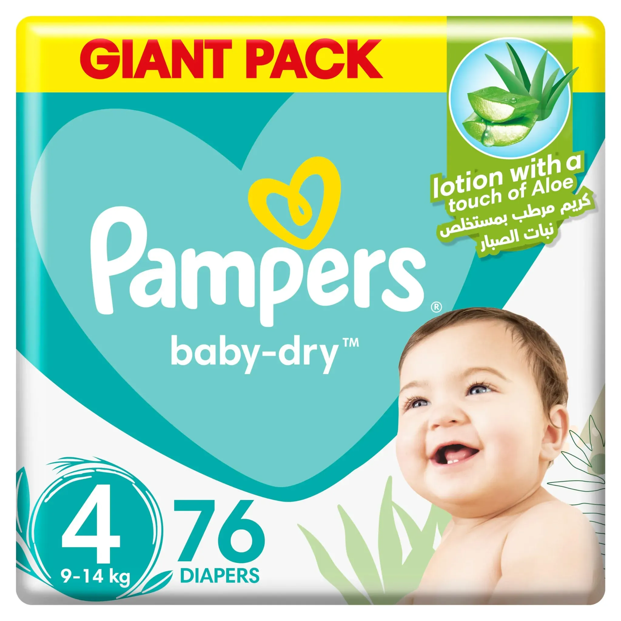 imgi_37_8307-2048x2048 Pampers Baby-Dry Diapers, Size 4, 9-14Kg 76Pc - الصورة 1