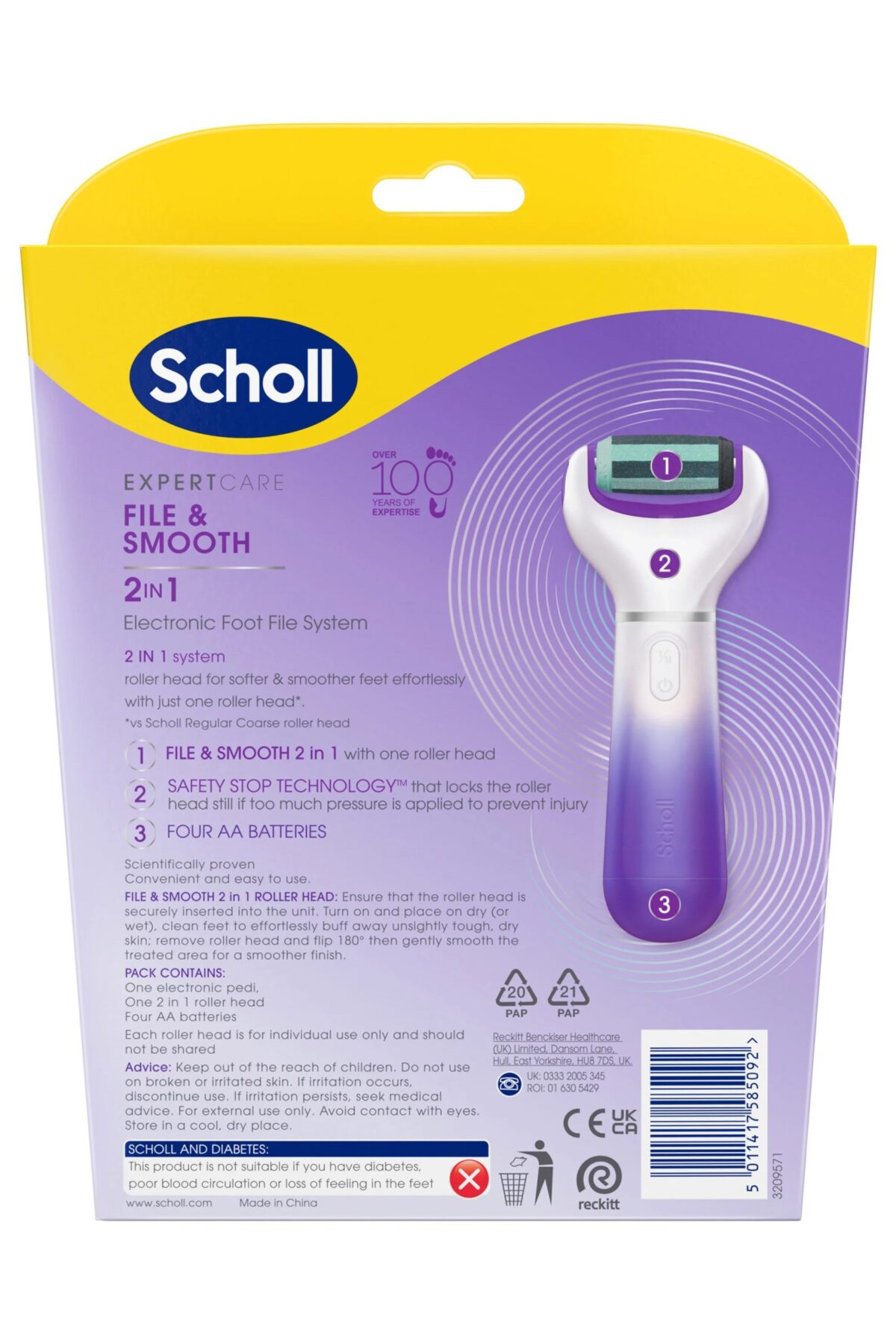 Scholl Expert care File & Smooth 2-In-1 Electronic Foot File - Image 2
