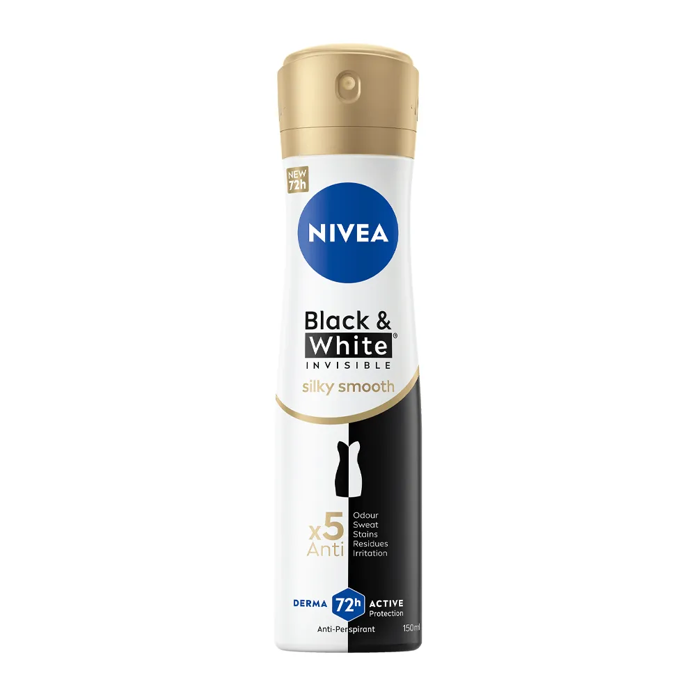 imgi_47_66817222_1757327459_f9d251ec1f98c1f3388c83533f072f05-1500x1500 Nivea Black & White Silky Smooth Deodorant Spray For Women - 150ml - الصورة 1