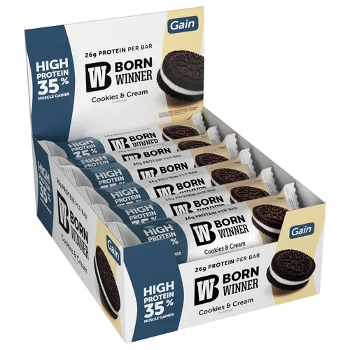 imgi_52_image Born Winner Protein Bar Gain Cookies & Cream 75 Gm *12 - Image 1