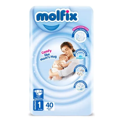 imgi_58_image Molfix Diapers Size 1, Jumbo Pack 40 Diapers - Image 1