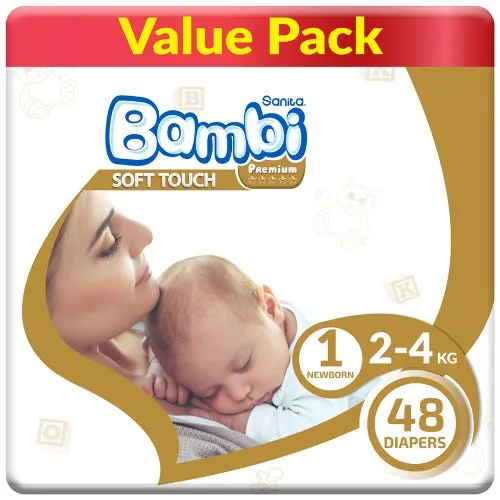 imgi_59_image Bambi Size 1, Value Pack 48 Diapers New - Image 1