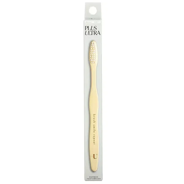 imgi_81_10 Plus Ultra, Bamboo Toothbrush, Brush Smile Repeat, Soft, Adult, 1 Toothbrush - الصورة 1