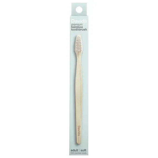 imgi_81_10 Davids, Premium Bamboo Toothbrush, Soft, Adult, 1 Toothbrush - Image 1