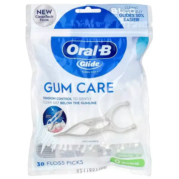 imgi_81_16 Oral-B, Glide, Gum Care, Floss Picks, Unflavored , 30 Floss Picks - Image 1