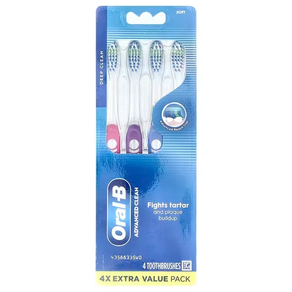 imgi_81_18 Oral-B, Advanced Clean Toothbrush. Soft , 4 Pack - الصورة 1