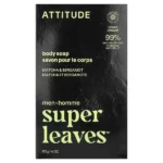 ATTITUDE Super Leaves™ Men’s Body Bar Soap, Matcha & Bergamot, EWG Verified®, 113 g