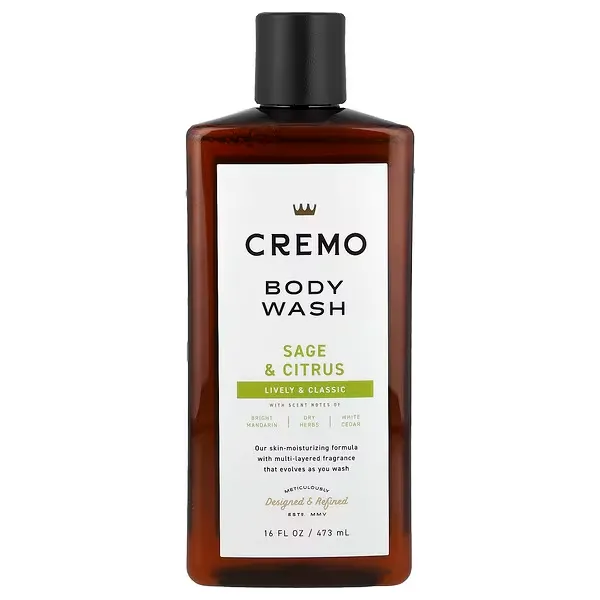imgi_81_28 Cremo, Body Wash, Sage & Citrus, 16 fl oz (473 ml) - الصورة 1