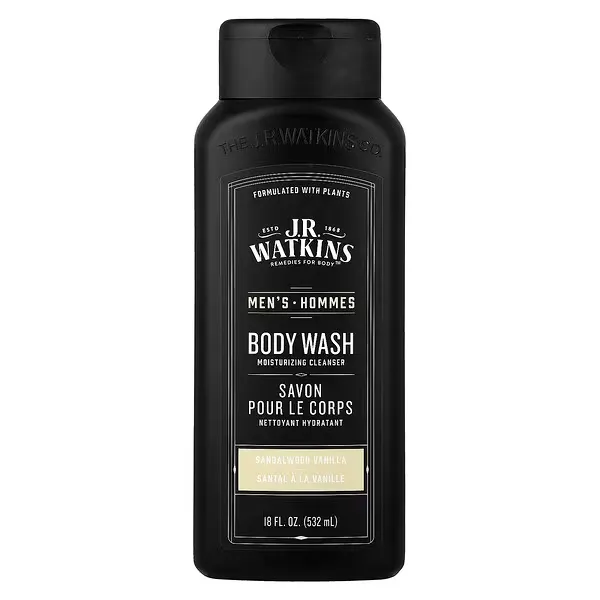 imgi_81_28 J R Watkins, Men's Body Wash, Sandalwood Vanilla, 18 fl oz (532 ml) - Image 1