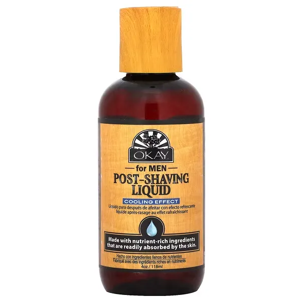 imgi_81_3 Okay Pure Naturals, Post-Shaving Liquid For Men, Cooling Effect, 4 oz (118 ml) - Image 1