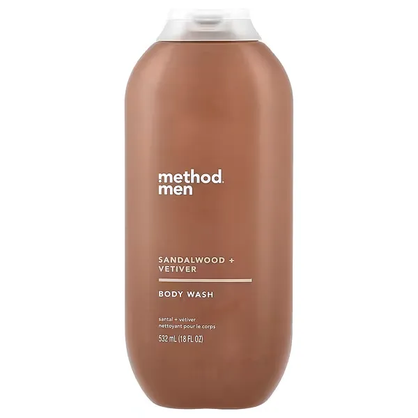 imgi_81_32 Method, Men, Body Wash, Sandalwood + Vetiver, 18 fl oz (532 ml) - Image 1