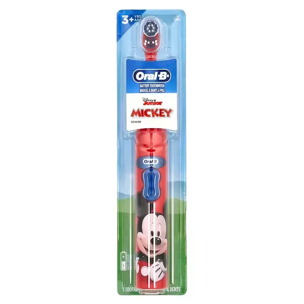 imgi_81_4 Oral-B, Battery Toothbrush, Soft, 3+Years, Disney Junior Mickey, 1 Toothbrush - الصورة 1