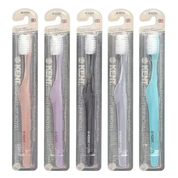 imgi_81_6 Kent, Signature Royal, White Edition, Ultra Soft Toothbrush, 5 Pack - الصورة 1