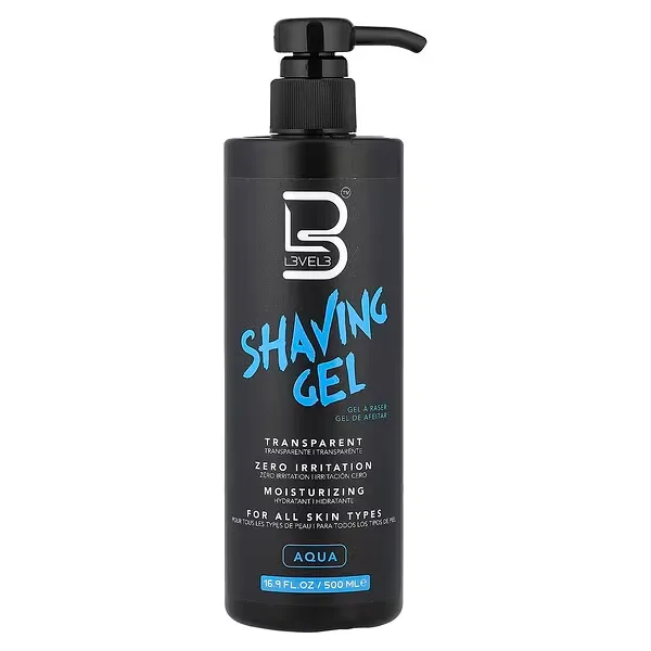 imgi_81_8 Level 3, Shaving Gel, Aqua, 16.9 fl oz (500 ml) - الصورة 1